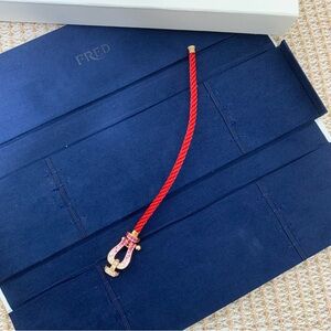 Fred Red Bracelet with Gold Accents